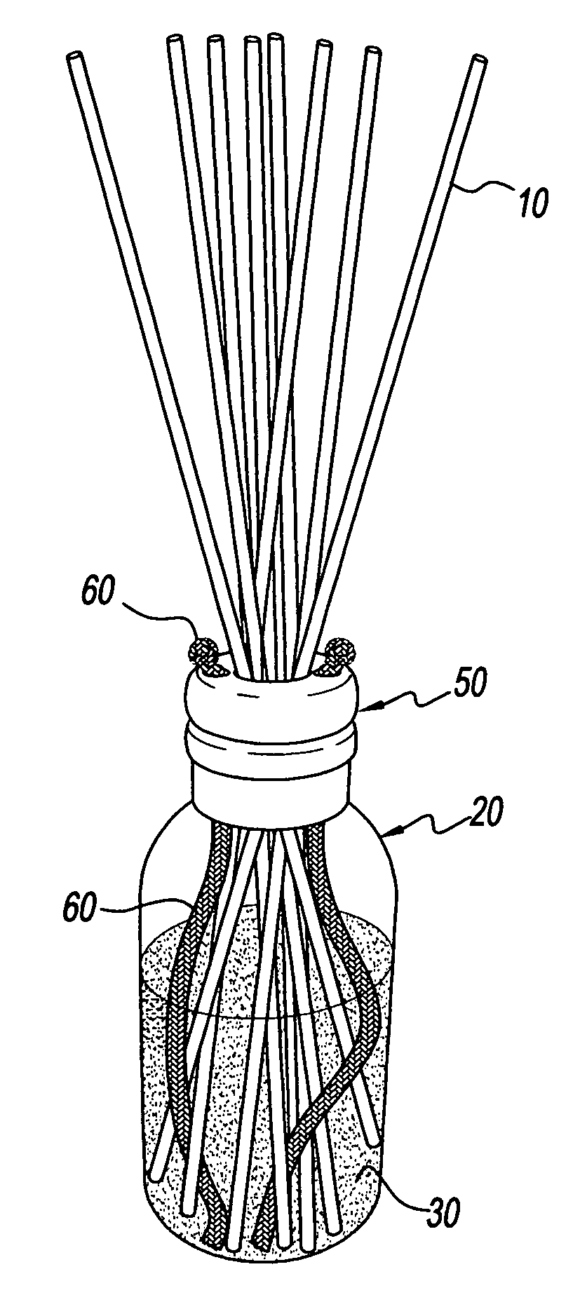 Fragrance diffuser using multiple thin artificial wicks