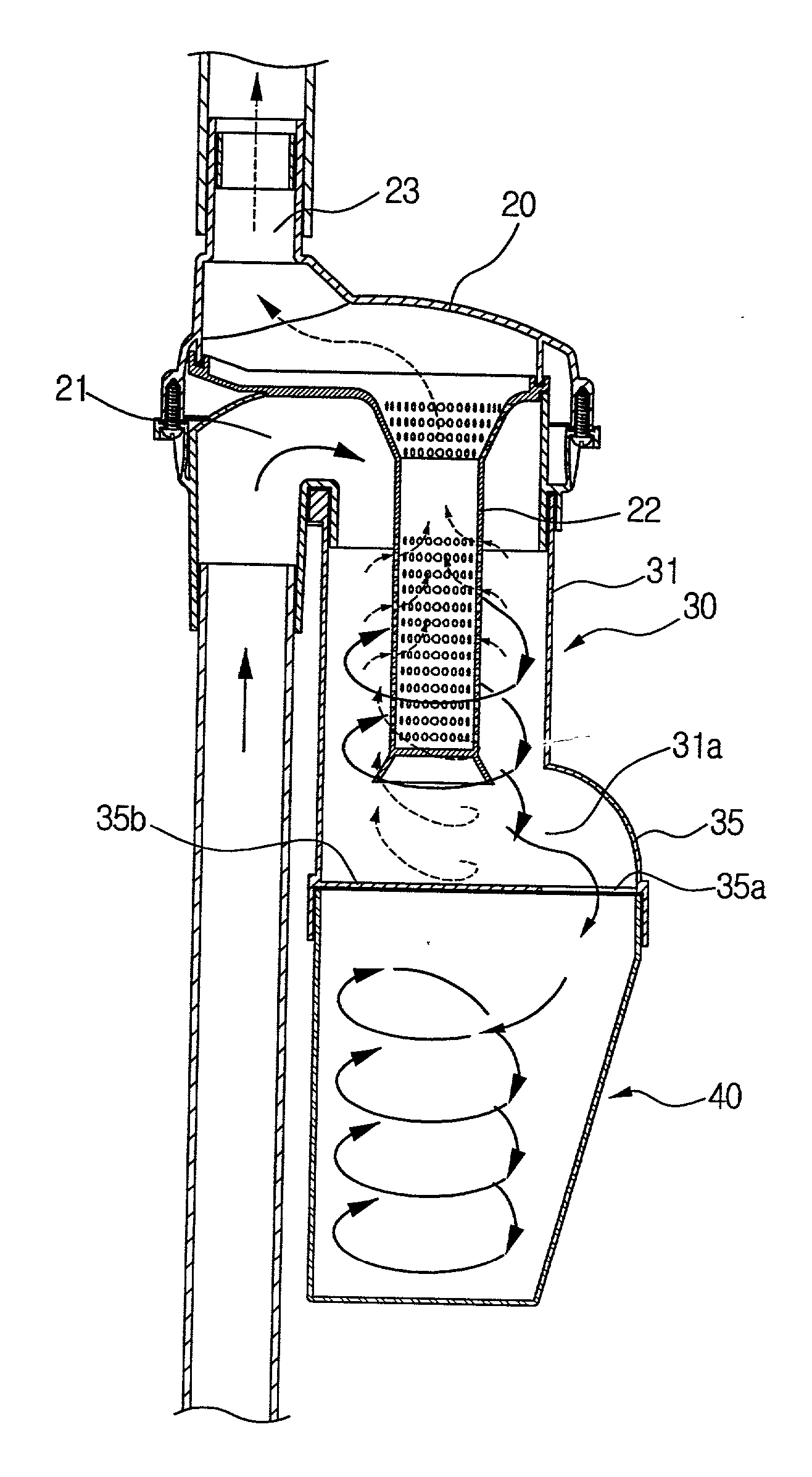Cyclone dust- collecting apparatus for vacuum cleaner