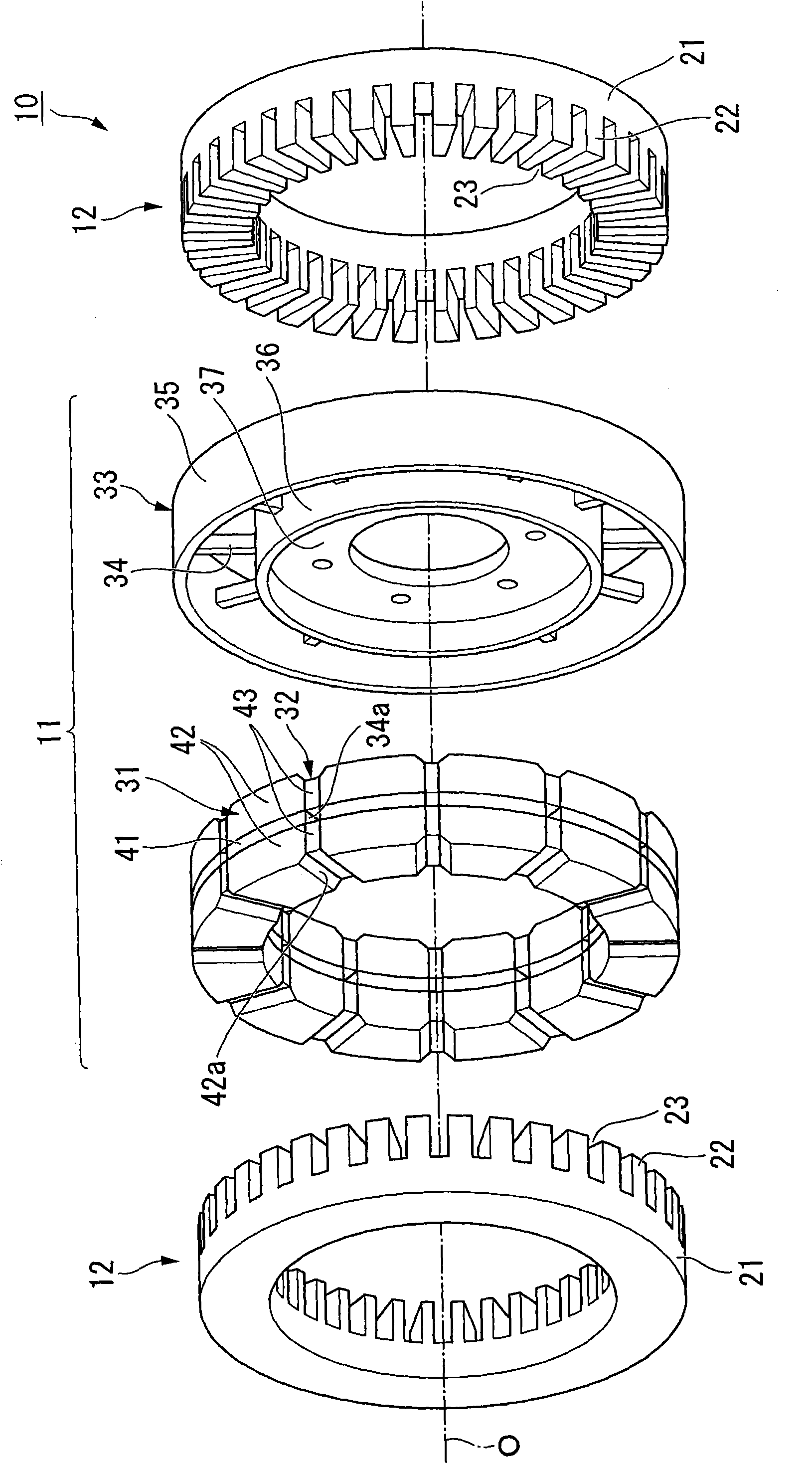 Axial gap type motor