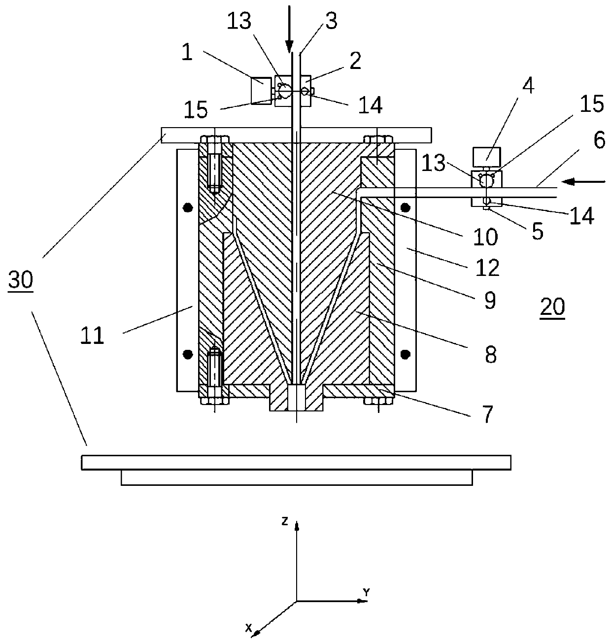 3D skin-core structure composite material printer