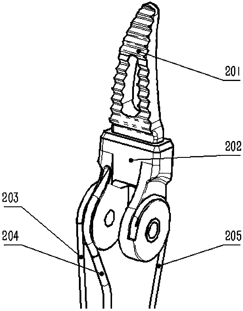 Double-electrode forceps structure for minimally invasive surgery