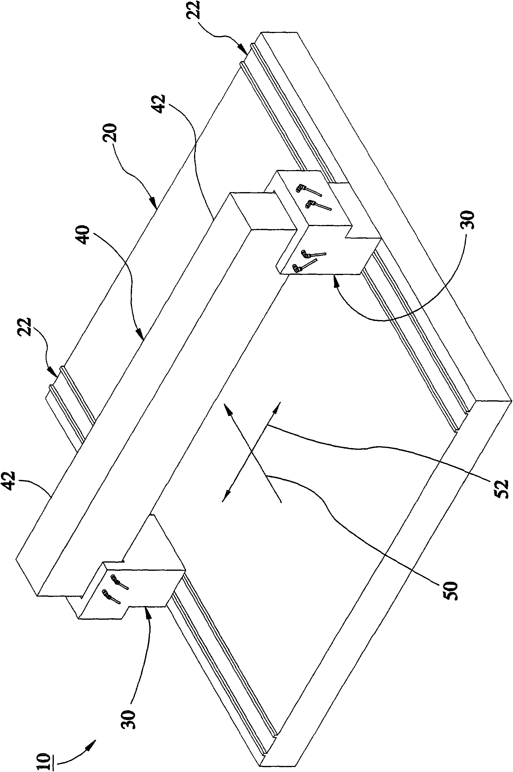 Floating double-axis synchronously moving mechanism