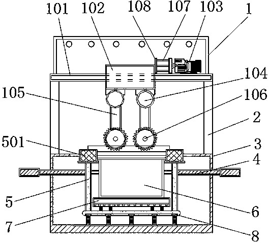 A double-head cutting device with mechanical synchronous chip removal
