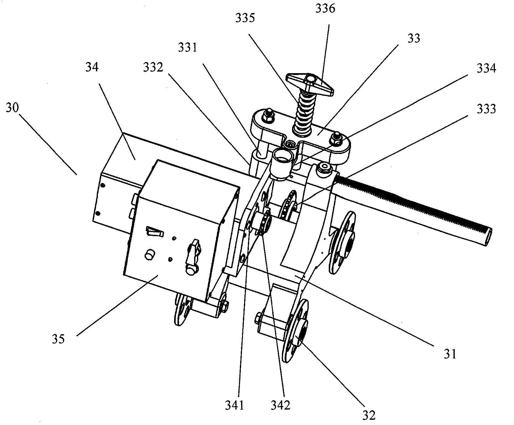 Portable pipeline automatic circumferential walking device and pipeline processing method