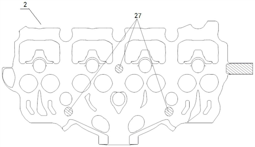 A cylinder head water jacket structure