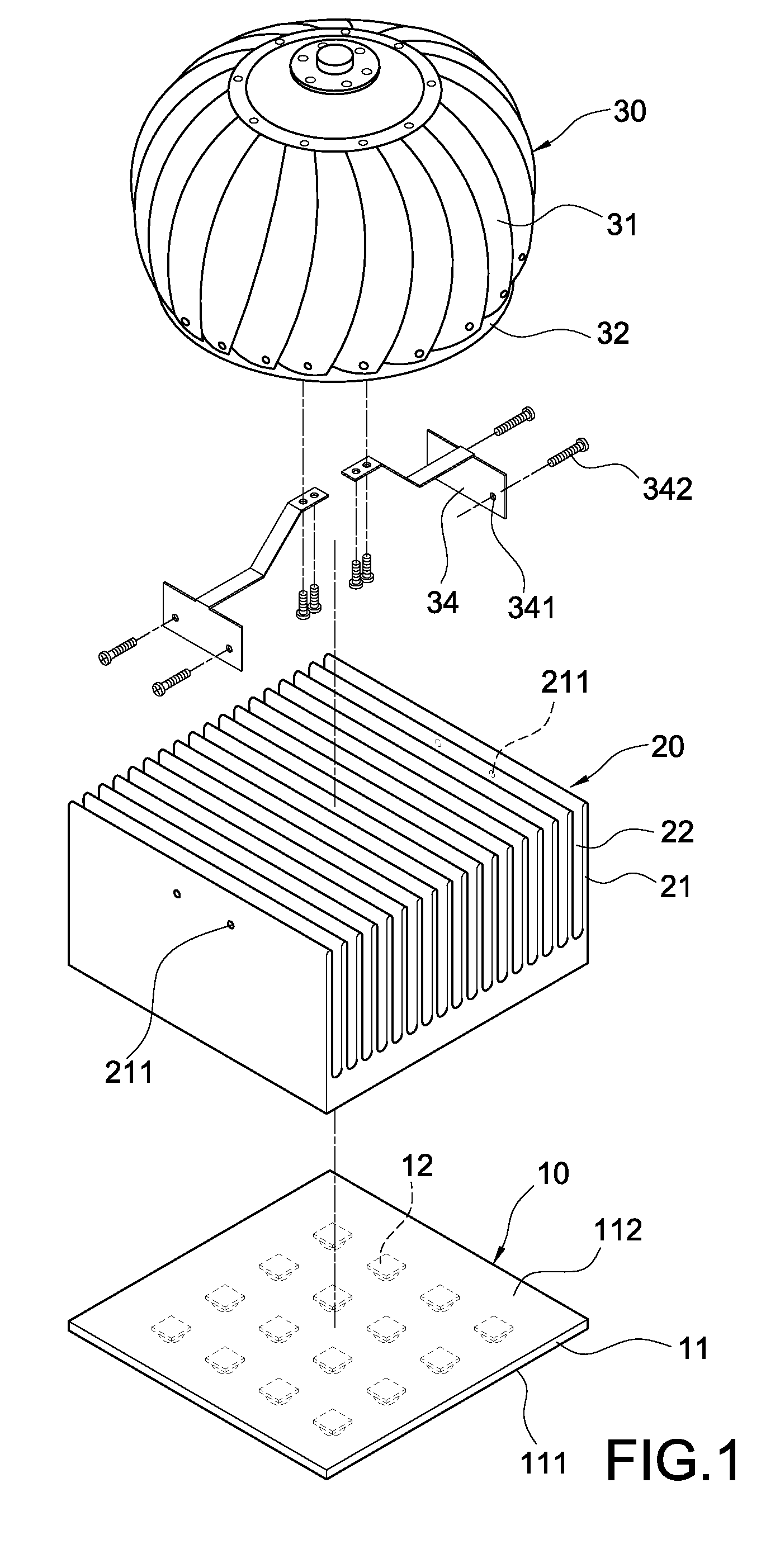 Heat dissipating device having turbine ventilator and LED lamp comprising the same