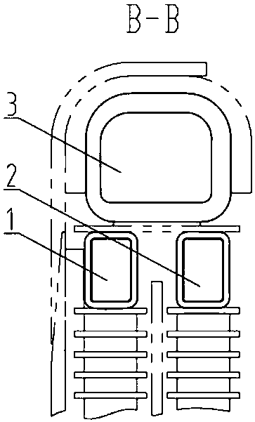 Double-layer coil end three-electrostatic-ring structure