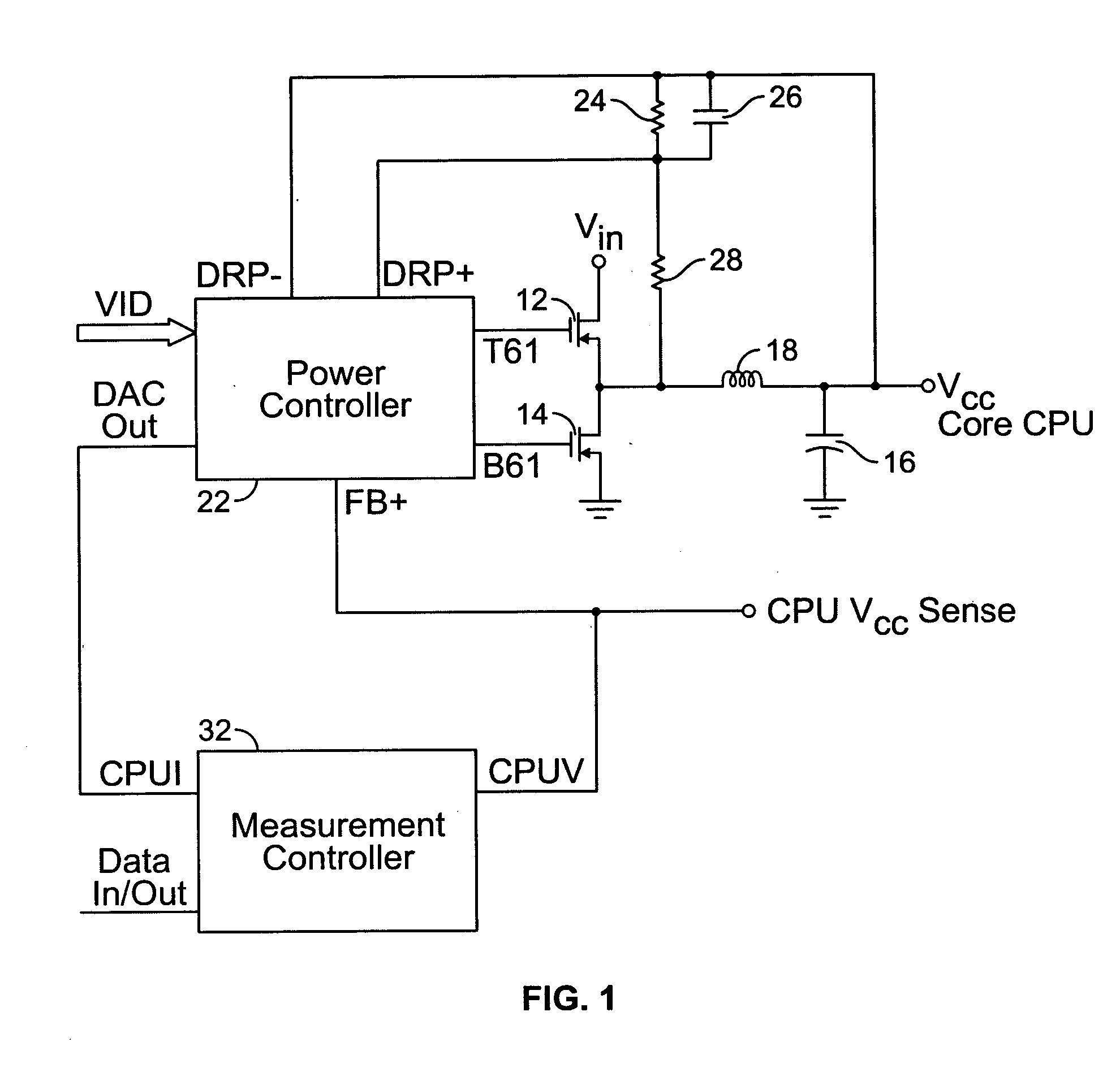 Method and apparatus for determining load current in a CPU core voltage regulator