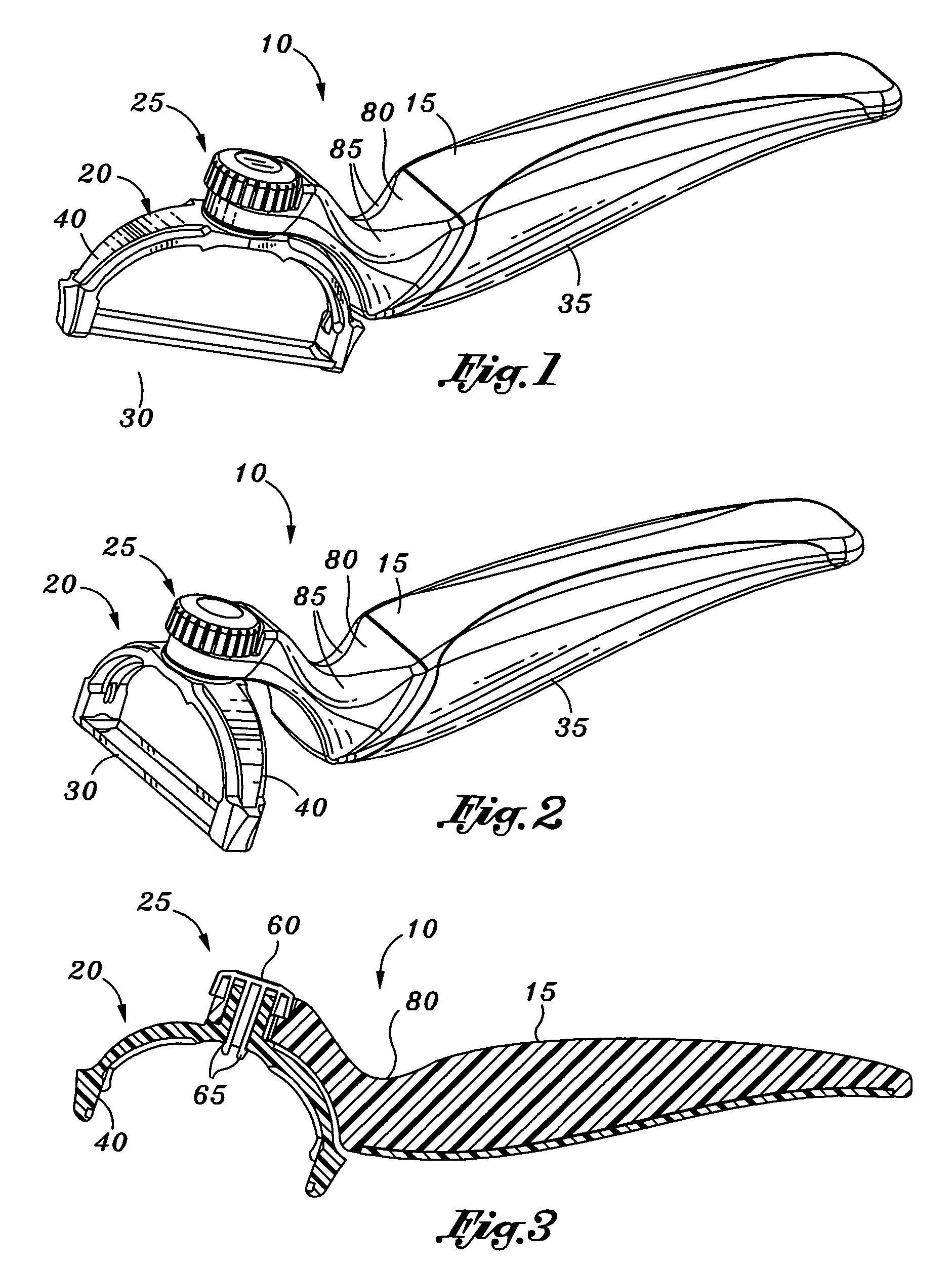 Multi-position peeler apparatus