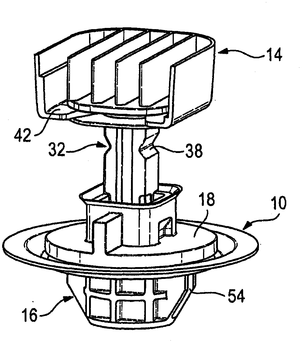 Connection assembly for fastening an attachment element to a support