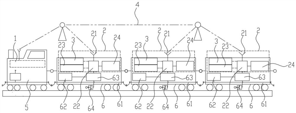 Goods train brake control system and method with inclination participation