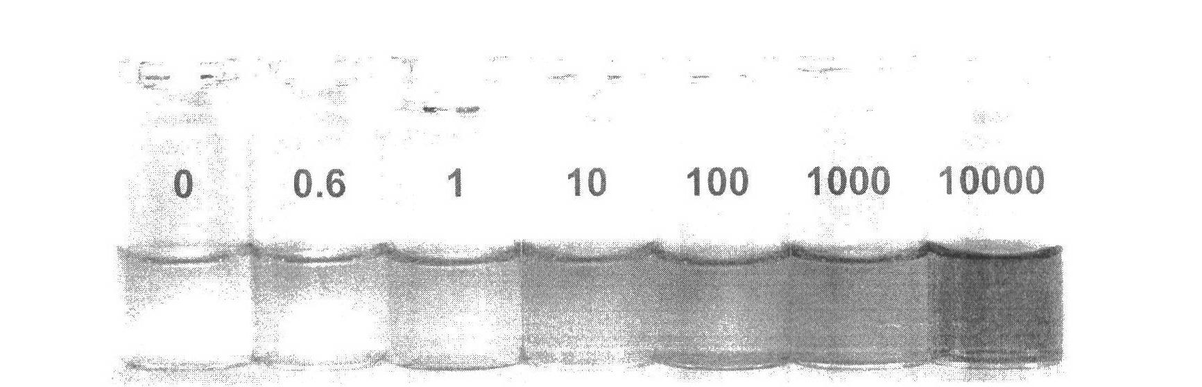 Color reagent made from colorimetry nanometer material and used for detecting melamine and application of color reagent