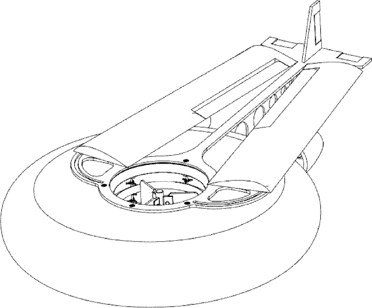 Small-sized combined type air vehicle adopting layout combining disk swing with variable wings and airbag