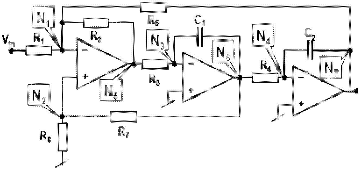 Random sampling analog circuit compressed sensing measurement and signal reconstruction method