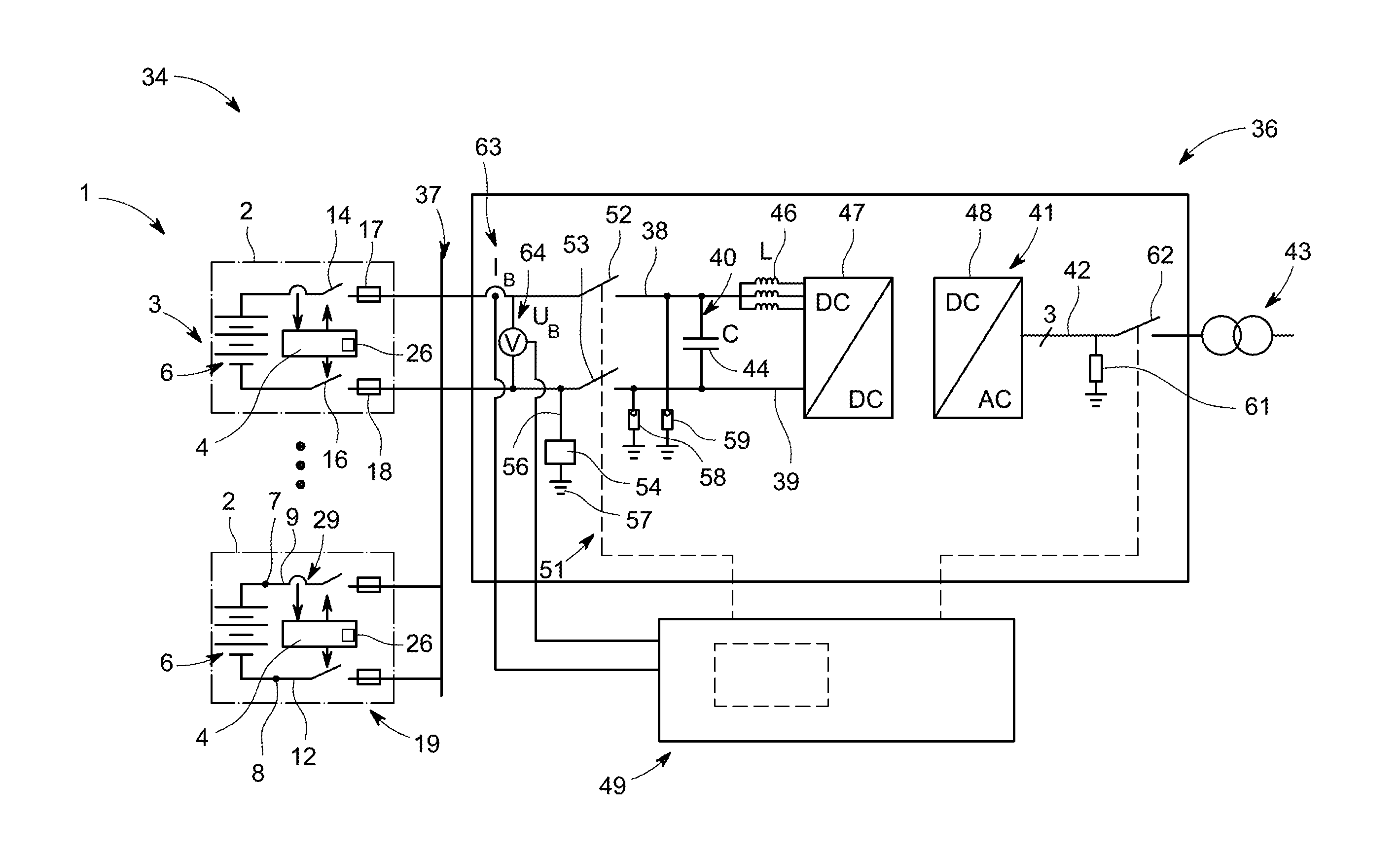 Battery energy storage system with arc flash protection, energy conversion system and protection method