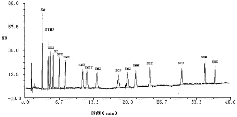 Complex immunoaffinity column for purifying difloxacin and sulfonamides as well as preparation method and application of complex immunoaffinity column