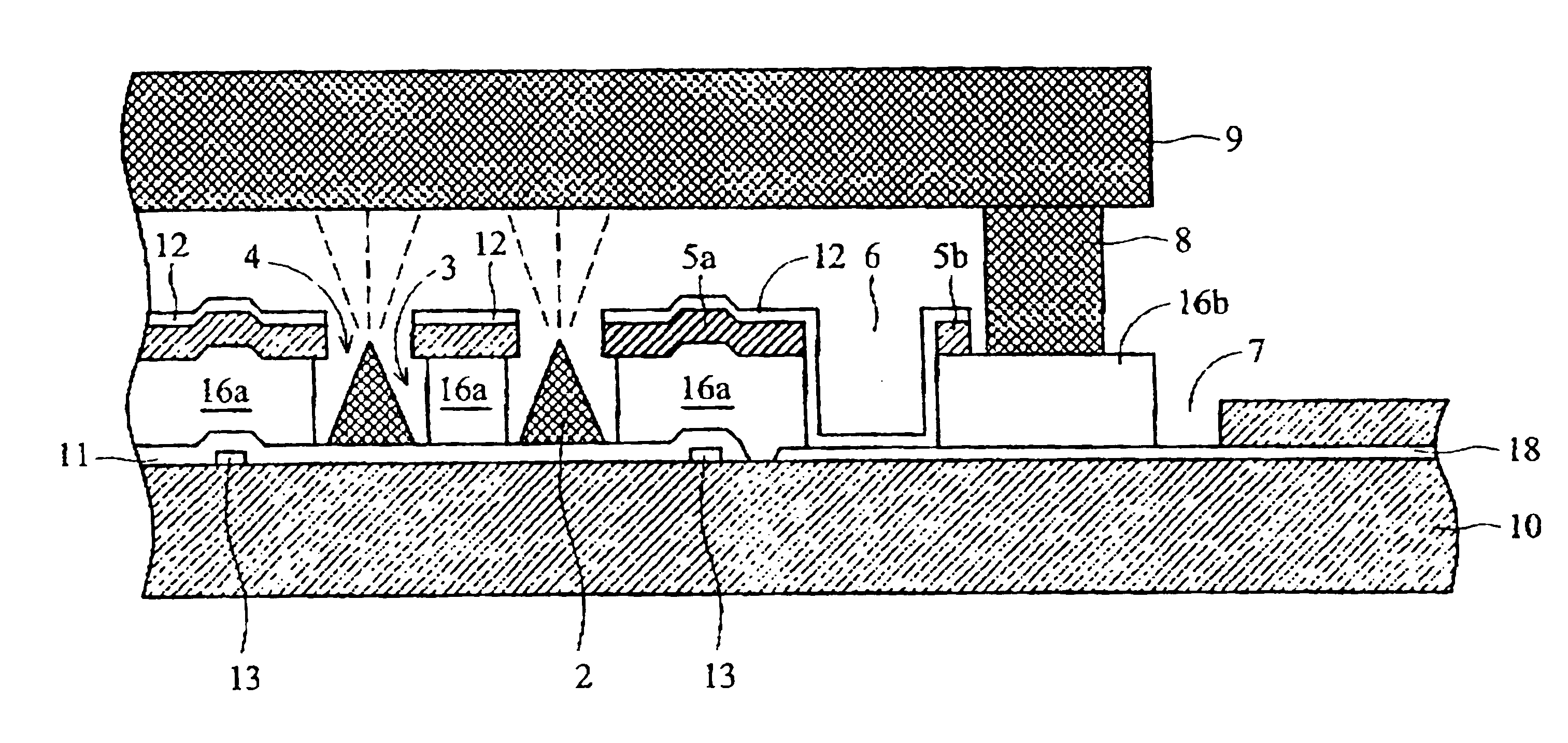 Field emission display cathode (FED) plate with an internal via and the fabrication method for the cathode plate