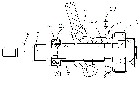Transmission switching device of electric hammer
