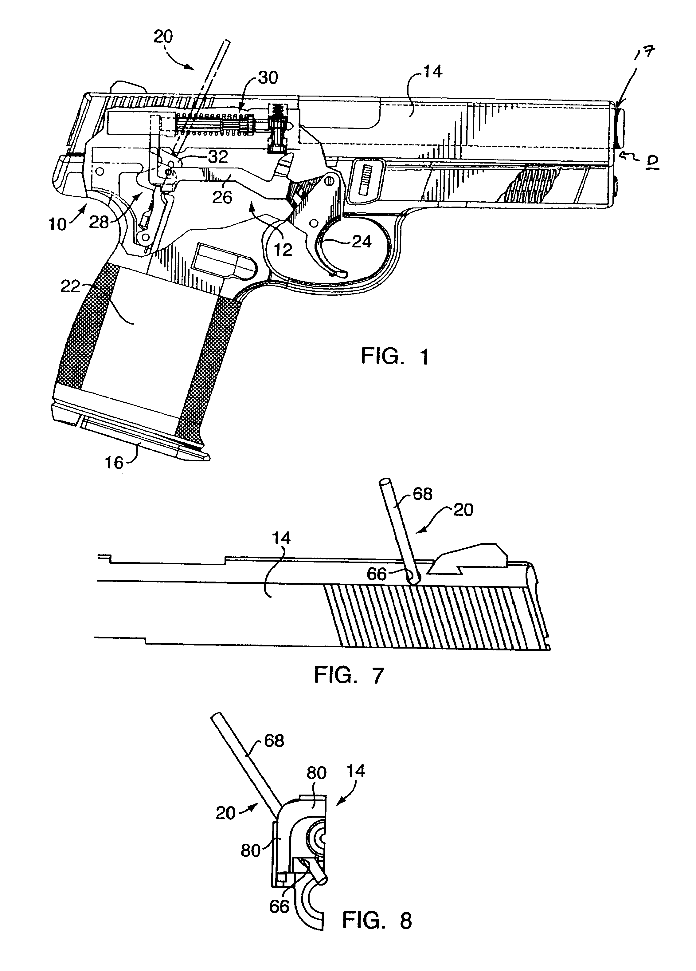 Apparatus and method for removing the slide of a semi-automatic pistol