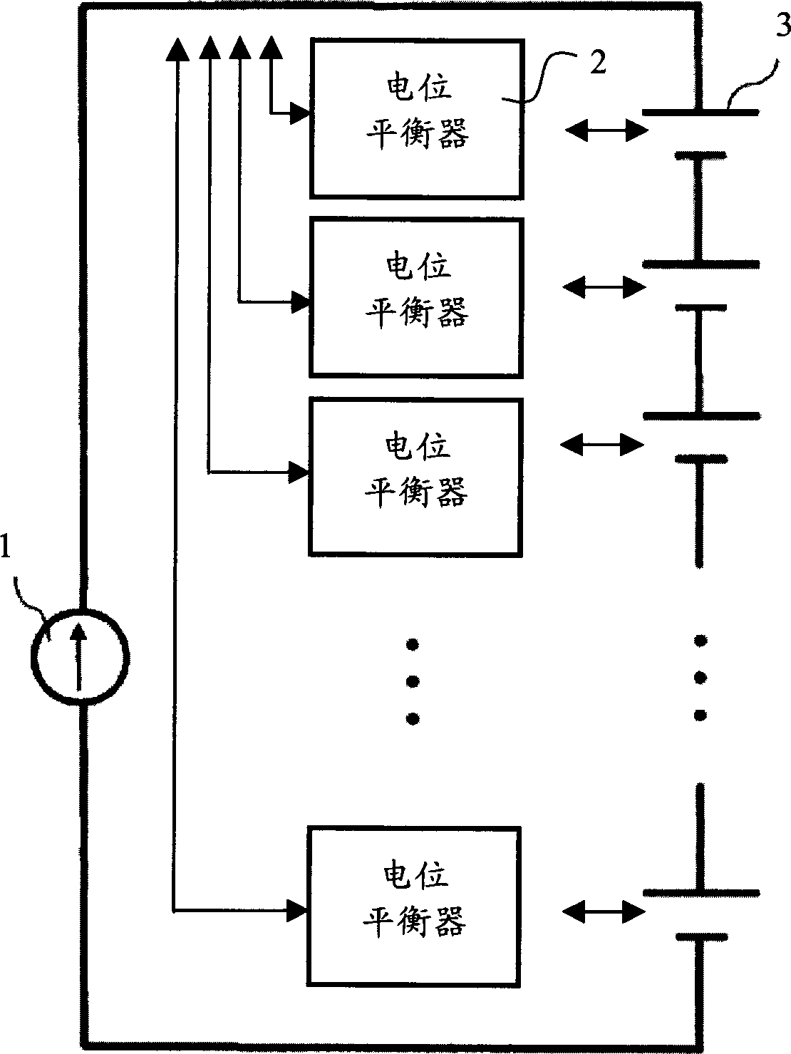 Staged cell potential balancing apparatus