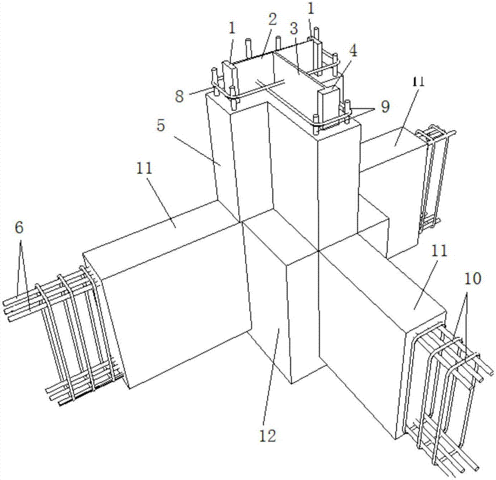 Steel reinforced concrete rectangular column and special-shaped column transfer frame structure