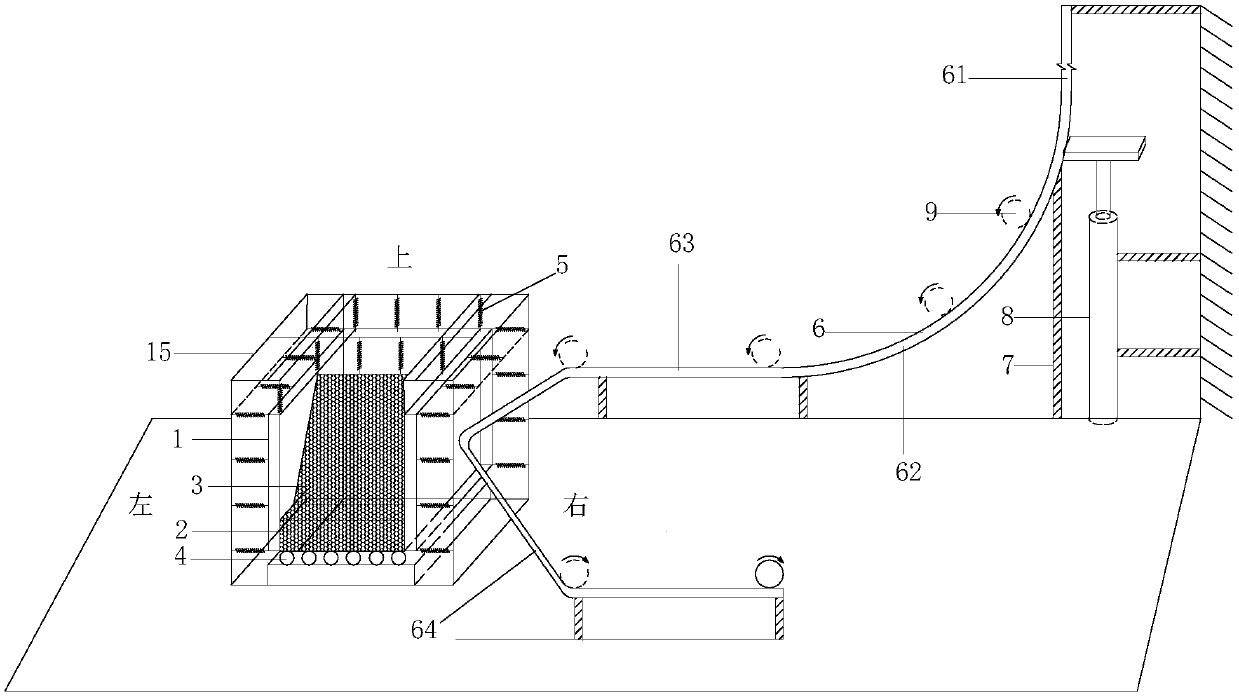 Dynamic response testing device and testing method for simulating lateral impact load subjected to by side slope of meizoseismal region