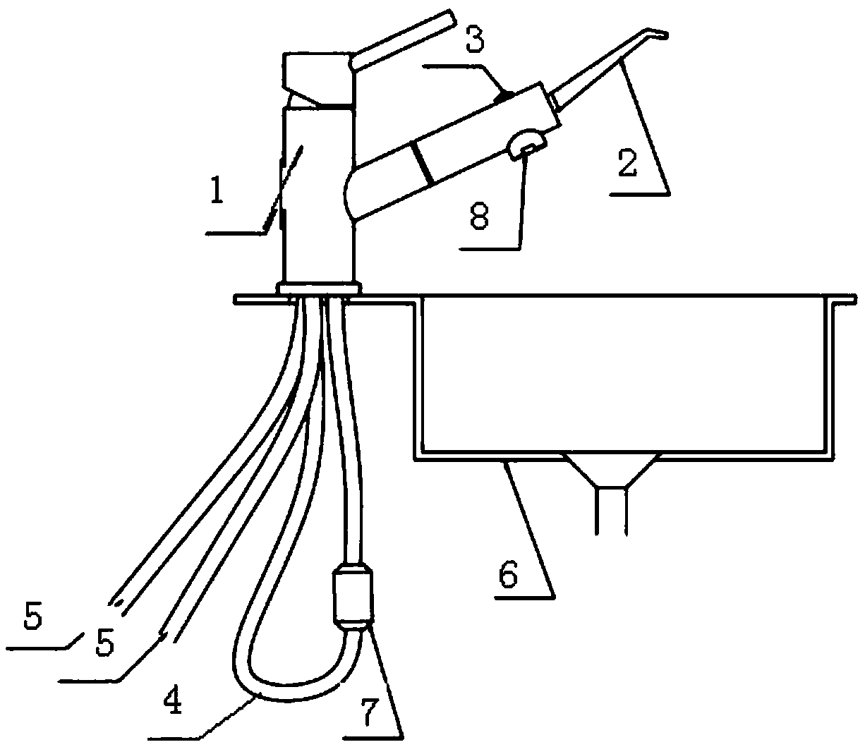 Oral healthcare device with faucet function