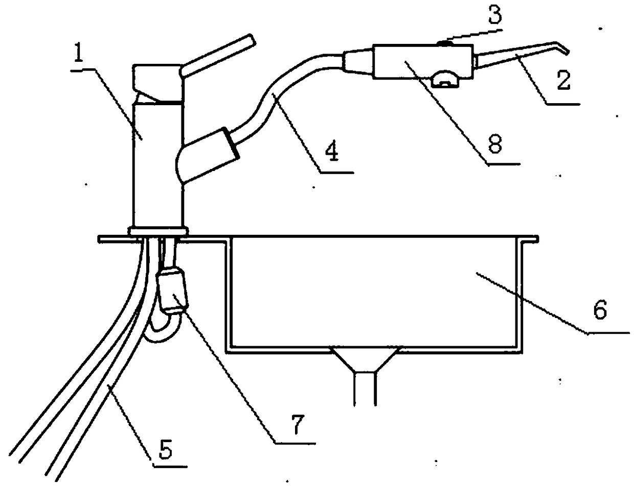 Oral healthcare device with faucet function