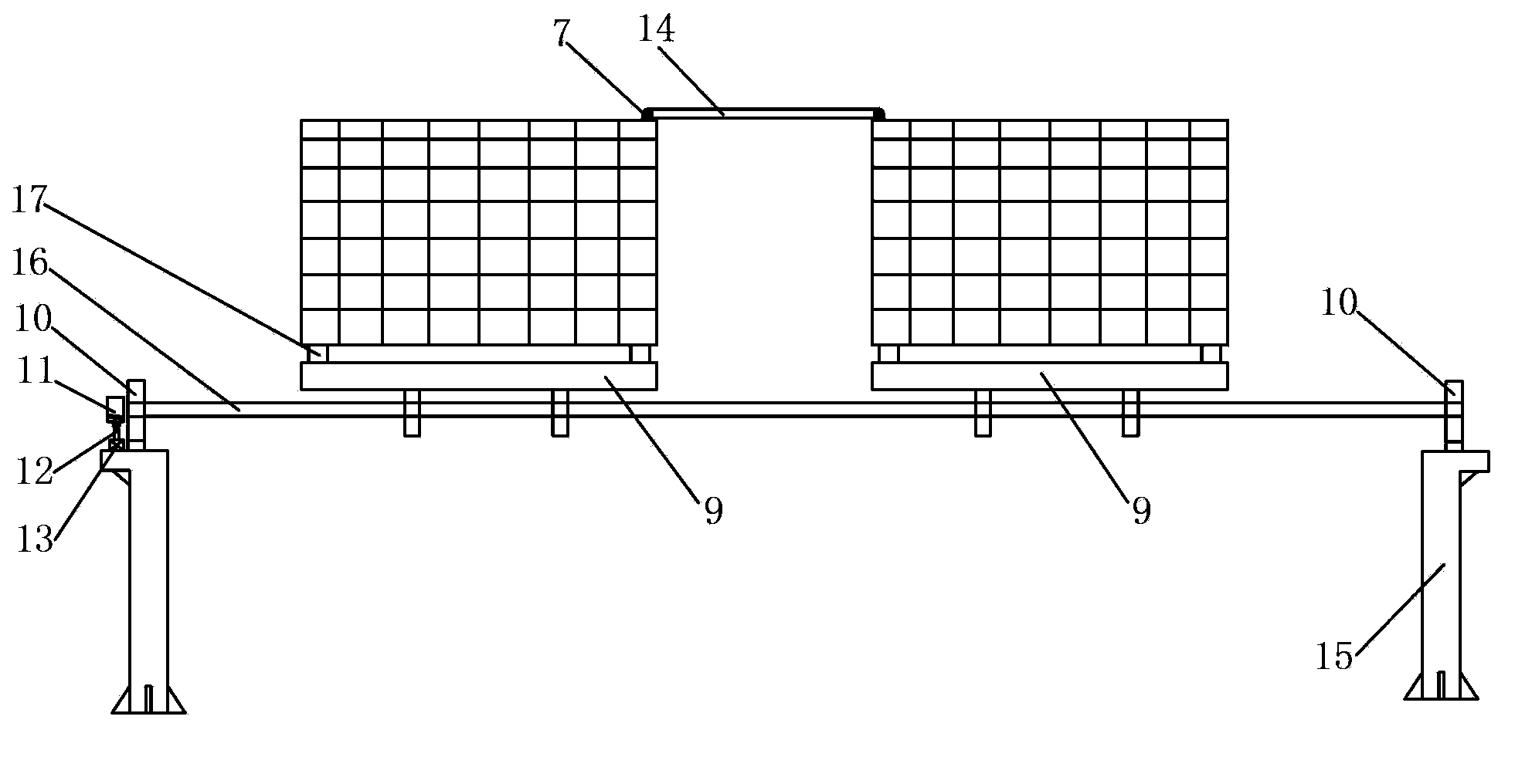 Pitch angle regulating mechanism group of solar tracking device based on rotation of earth