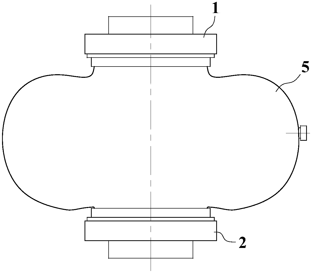 A vacuum-protected flange connection