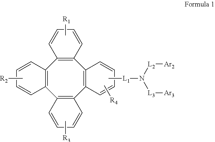 Tetraphenylene triarylamine compounds