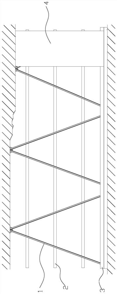 Inclined stand column combined partition and mounting method thereof