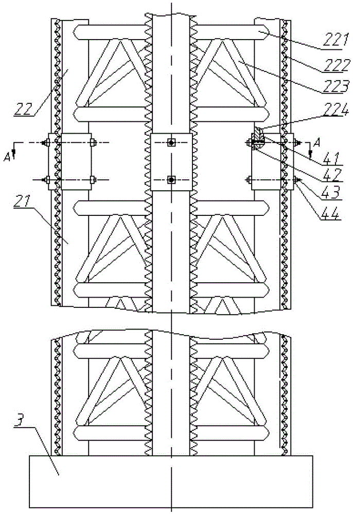 An assembled truss type pile leg device