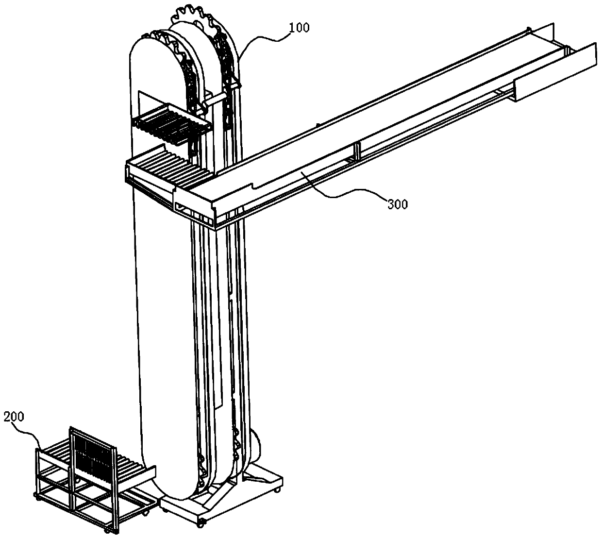 Crankshaft type vertical lifting mechanism and working method