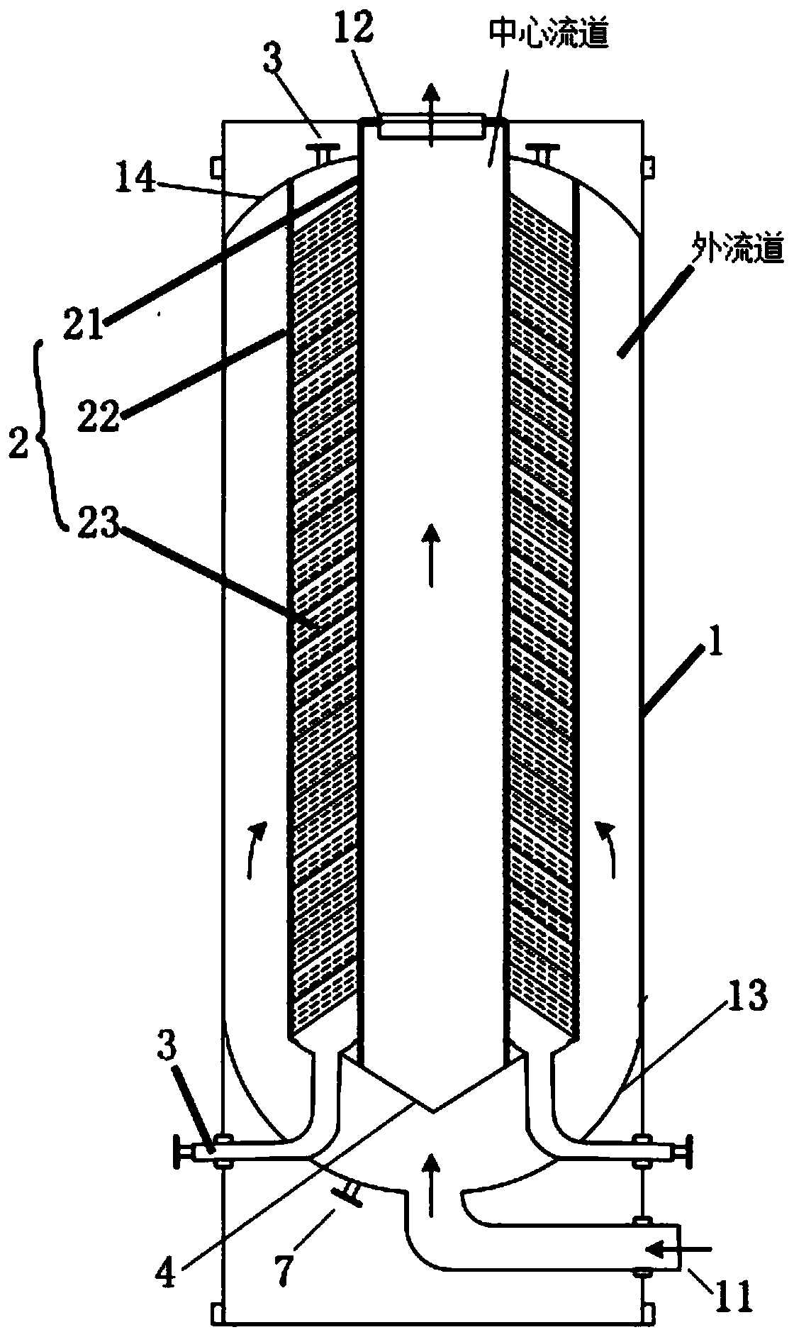 Radial tubular absorber and absorption and desorption method thereof