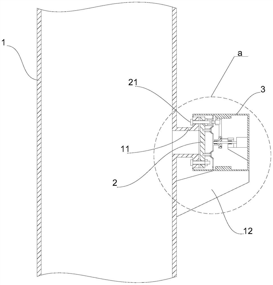 Glass fiber reinforced plastic pipeline flange opening connecting structure