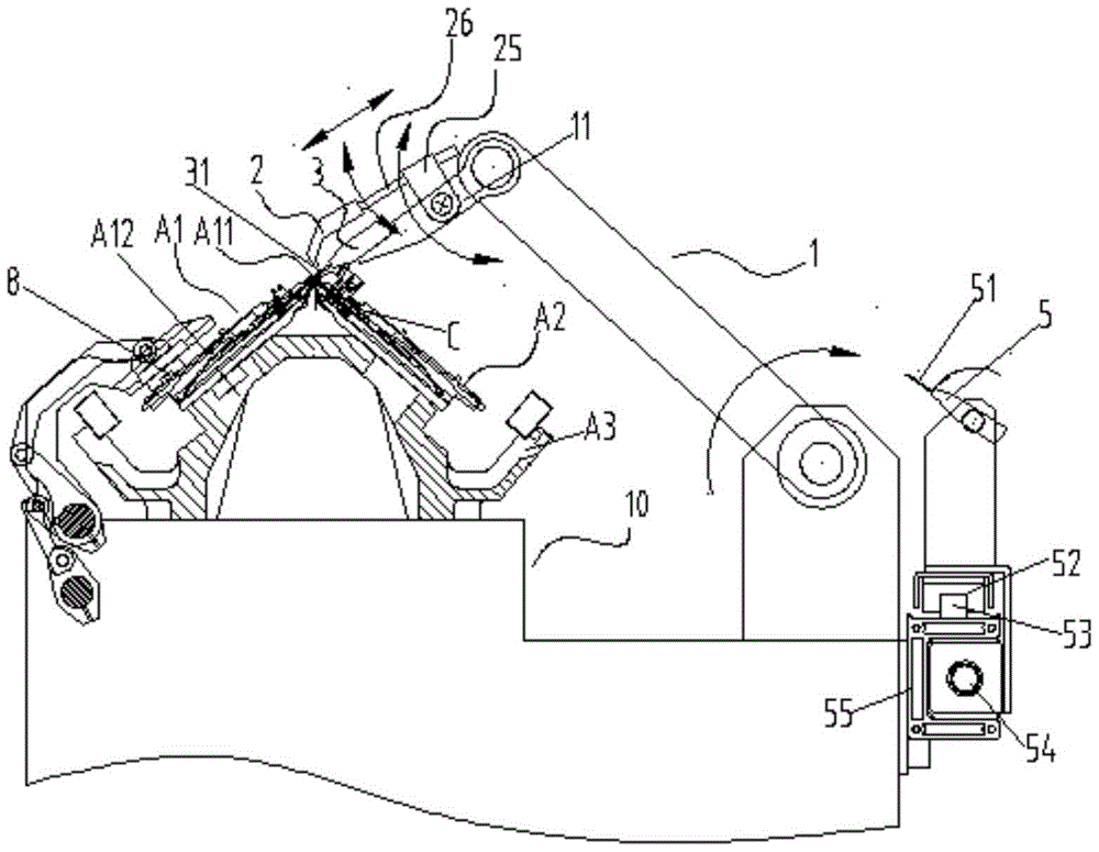 Knitting and sewing machine with variable stitch length