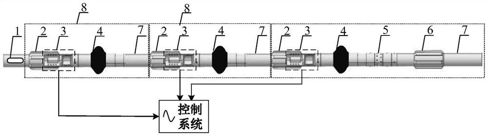 Horizontal well gas-liquid two-phase flow accumulation type modular parameter logging instrument and control system