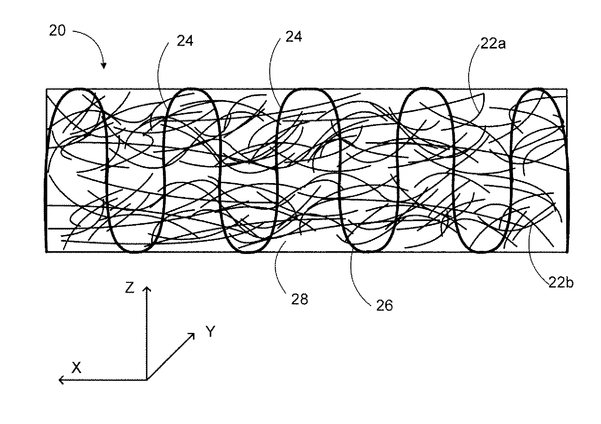 Composite material and method for increasing z-axis thermal conductivity of composite sheet material