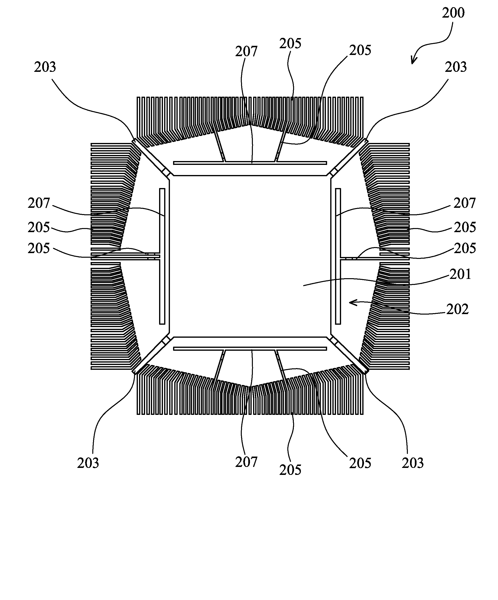 Quad flat package with exposed common electrode bars