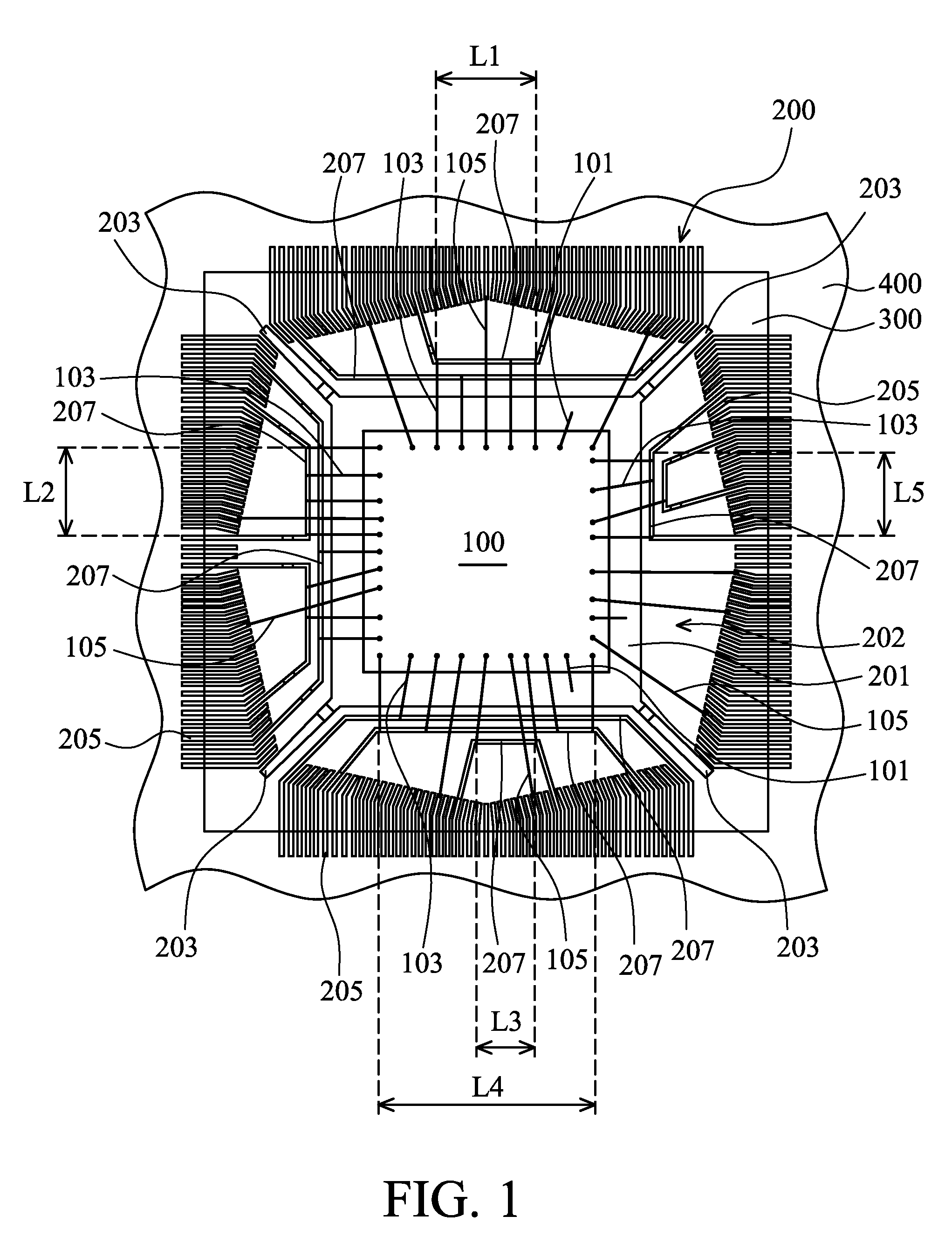 Quad flat package with exposed common electrode bars