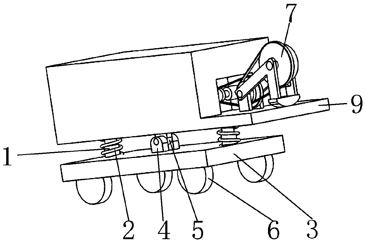 An anti-rollover device used on agricultural machinery based on centrifugal force adjustment