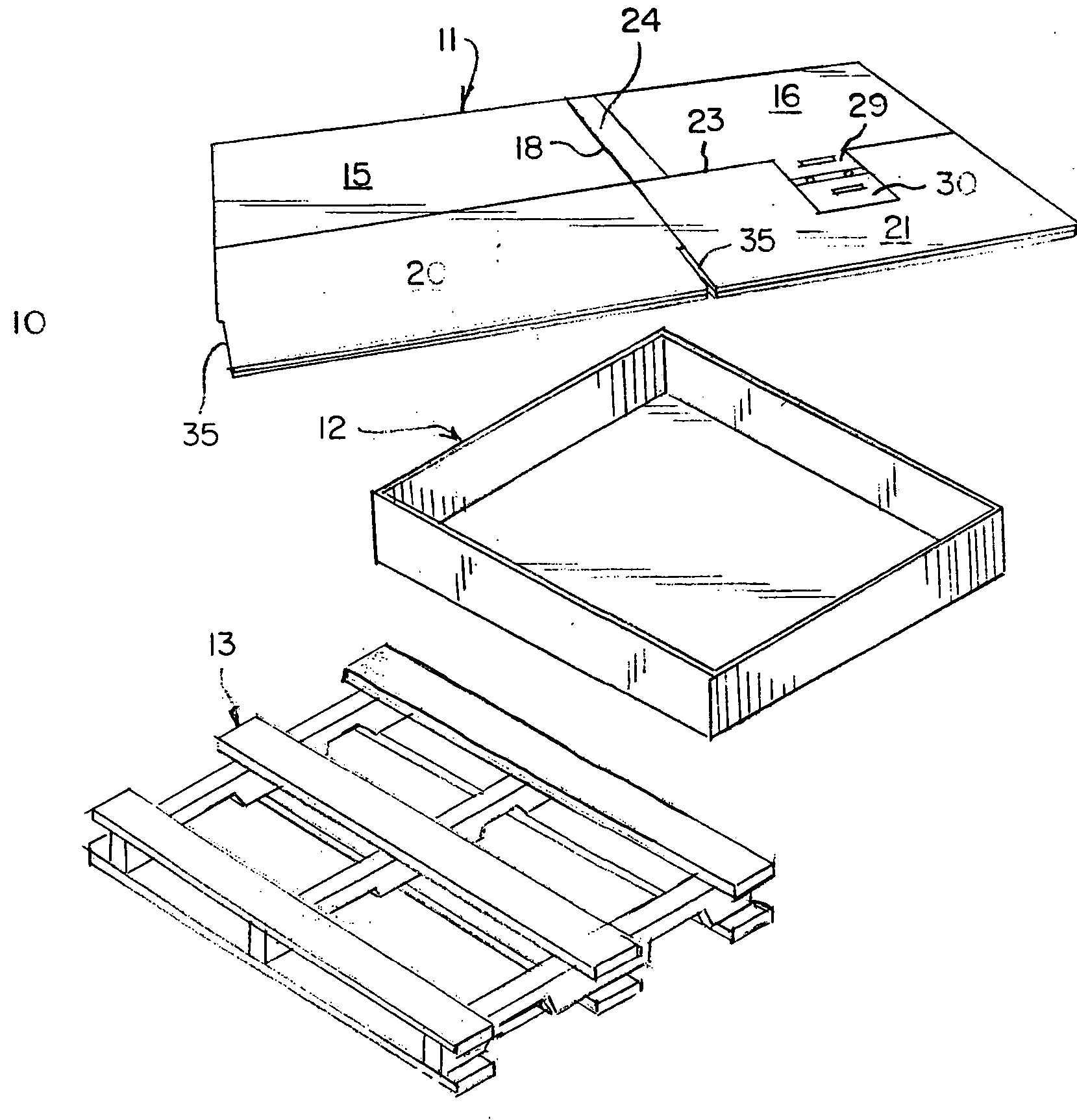 Bulk shipping box assembly with detachable pallet