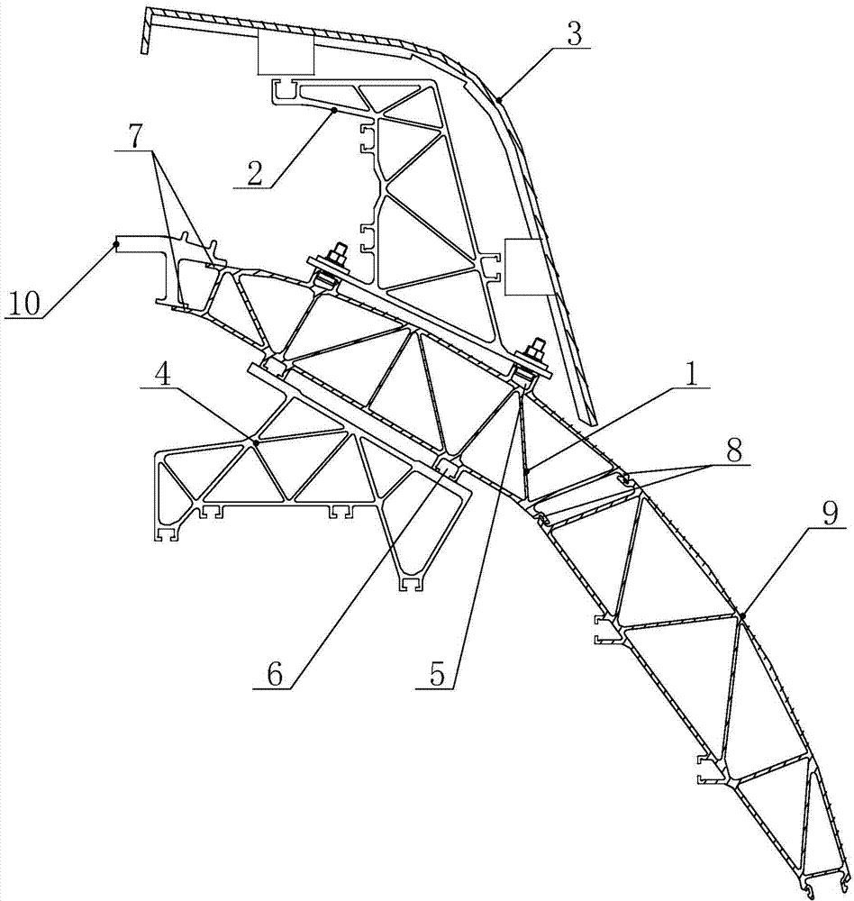 Multifunctional vehicle roof edge beam for railway vehicle