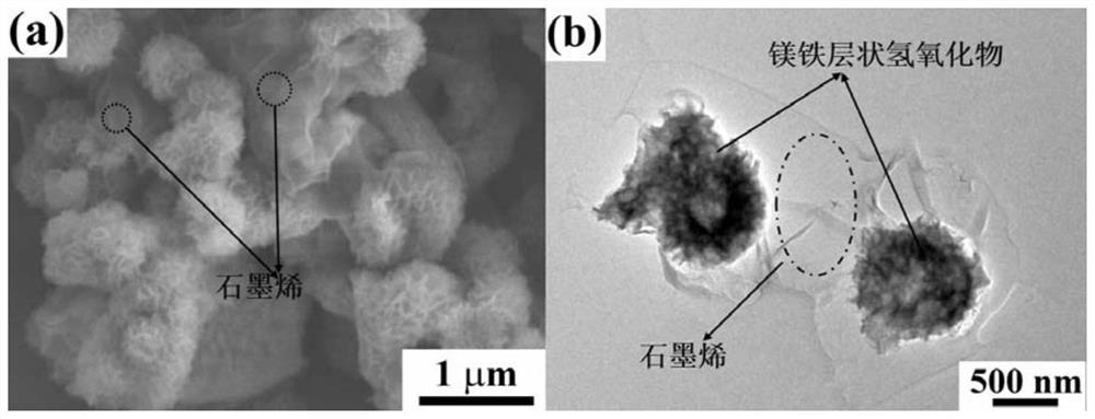 A flower-like mafic layered hydroxide microsphere-graphene composite material and its application