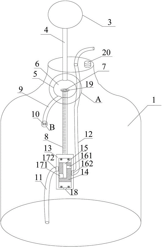 Initial positioning device, container and method