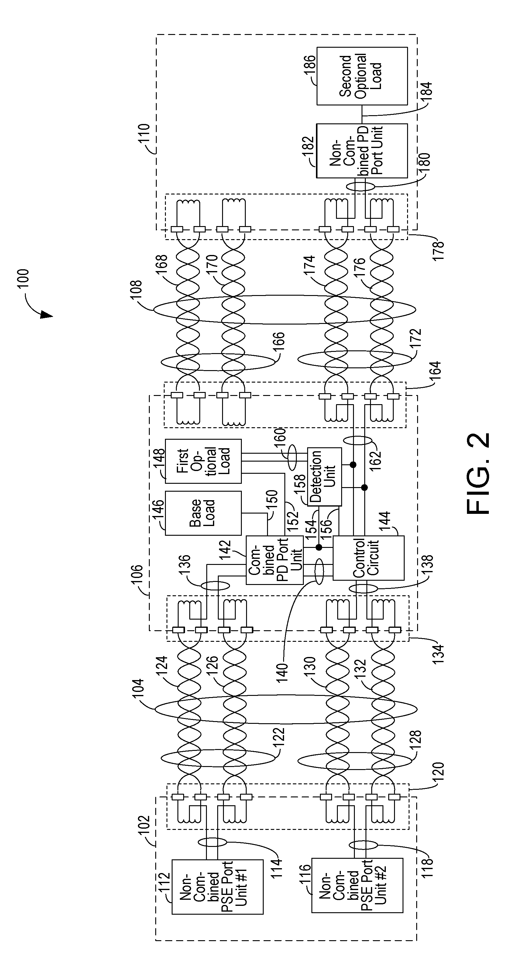 Method and apparatus for distributing power over communication cabling