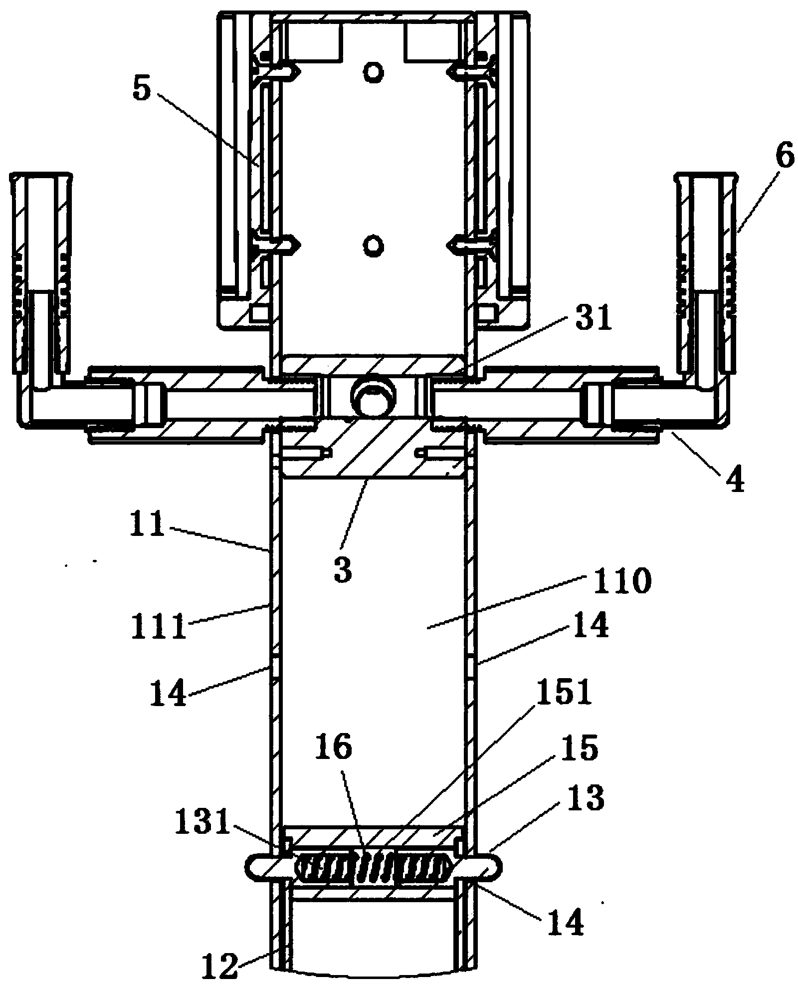 Support used for medical waste liquid collecting system