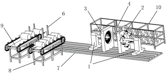 Fiber winding device of pressure vessel and production method thereof