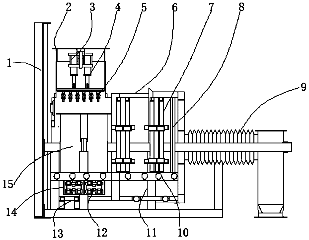 Squeezing device convenient for adjusting extrusion interlayer in edible oil processing